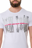 Biała koszulka CIPO BAXX Stone New York CT733