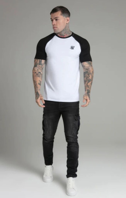 T-shirt męski SikSilk white/black