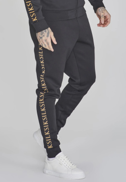 Czarne spodnie dresowe sik Silk lampas z napisem sik silk