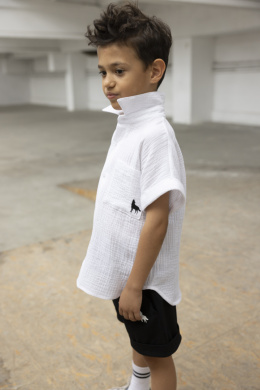 Koszula muślinowa dla chłopca biała MASHMNIE