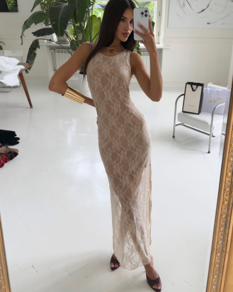 SUKIENKA ALAIA-BEIGE LACE SUKIENKA ALAIA-BEIGE LACE