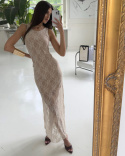 SUKIENKA ALAIA-BEIGE LACE