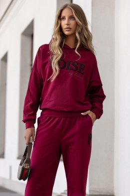 Bawełniany dres POISE LALOUS bordowy