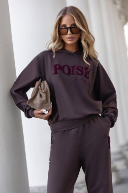Bawełniany dres POISE LALOUS czekoladowy