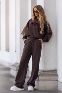 Bawełniany dres POISE LALOUS czekoladowy