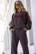 Bawełniany dres POISE LALOUS czekoladowy