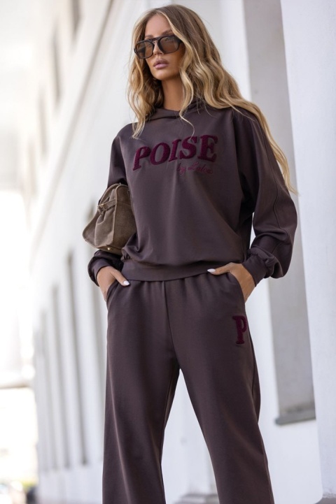 Bawełniany dres POISE LALOUS czekoladowy Bawełniany dres POISE LALOUS czekoladowy