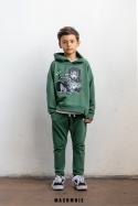 Bluza Chłopięca z Kapturem Zielona AW25 Mash Mnie