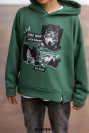 Bluza Chłopięca z Kapturem Zielona AW25 Mash Mnie