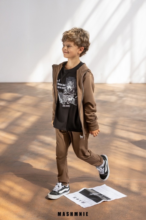 Bluza Rozpinana z Wilkiem Brązowa AW25 MashMnie