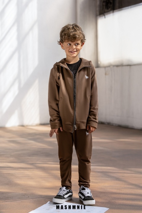Bluza Rozpinana z Wilkiem Brązowa AW25 MashMnie