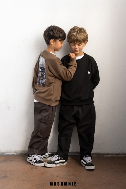 Bluza dla Chłopca przez głowę Brązowa AW25 Mash Mnie