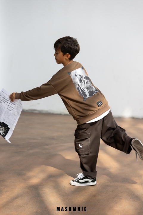 Bluza dla Chłopca przez głowę Brązowa AW25 Mash Mnie