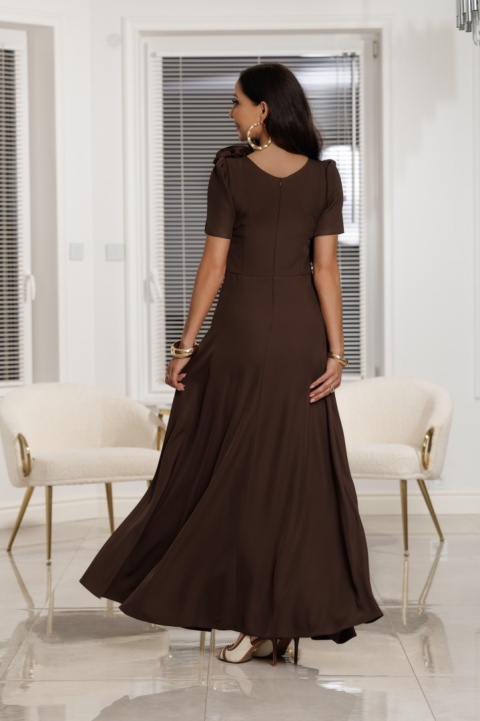 Elegancka sukienka na wesele RUBI maxi / Czekolada Elegancka sukienka na wesele RUBI maxi / Czekolada