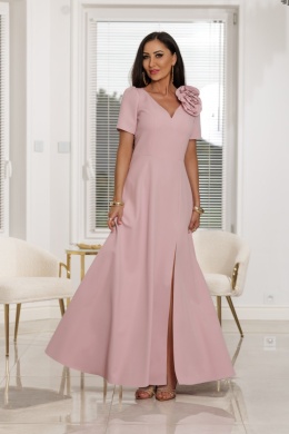 Elegancka sukienka na wesele RUBI maxi / jasny róż