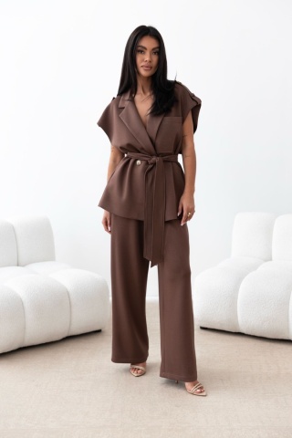 KOMPLET OFRA LONG CZEKOLADOWY