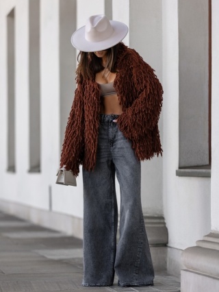 Kardigan Yeti BRĄZOWY cocomore