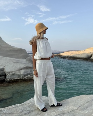 Lniane spodnie Bali Lemonada