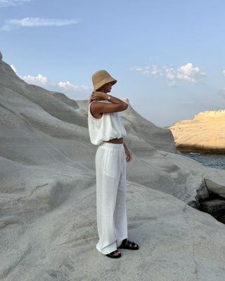 Lniane spodnie Bali Lemonada