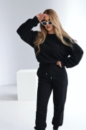SPODNIE DAMSKIE BG BRAND | CZARNY-CZARNY