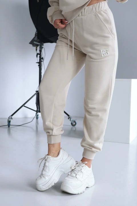SPODNIE DAMSKIE BG BRAND | BEŻOWE SPODNIE DAMSKIE BG BRAND | BEŻOWE