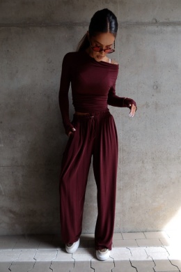 Spodnie SLOUCHIE bordo LA MANUEL