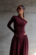 Spodnie SLOUCHIE bordo LA MANUEL