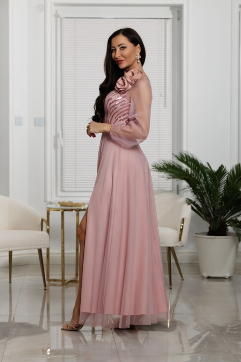 Sukienka Maxi STELLA / brudny róż