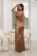 Sukienka maxi LOREN satin / Capuccino