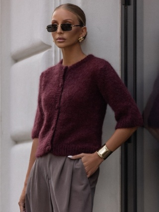 Sweter ARIEL Premium Bordowy YARNO