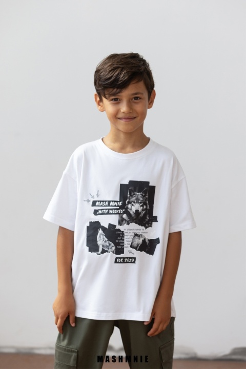 T-shirt Bawełniany biały AW25 MashMnie