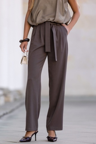 WIĄZANE SPODNIE Z WYSOKIM STANEM Lalous