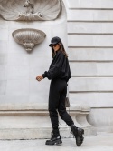 Bluza damska oversize na suwak – czarna COCOMORE