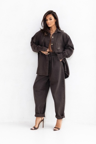 KOSZULA JEANS CZEKOLADOWA SEMPRE