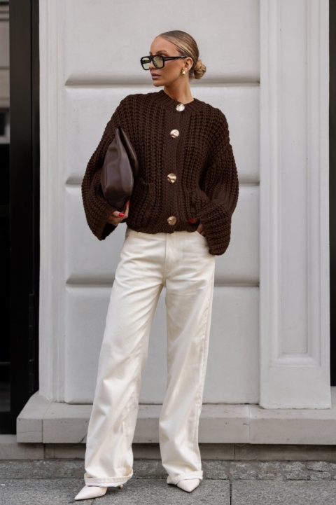 Kardigan KATI brązowy COCOMORE