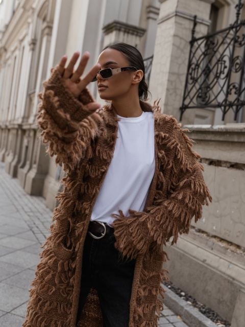 Kardigan OZI cocomore karmelowy