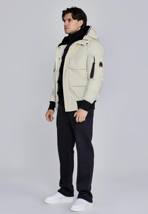Kurtka Bomber z Kapturem SIK SILK kremowa Kurtka Bomber z Kapturem SIK SILK kremowa