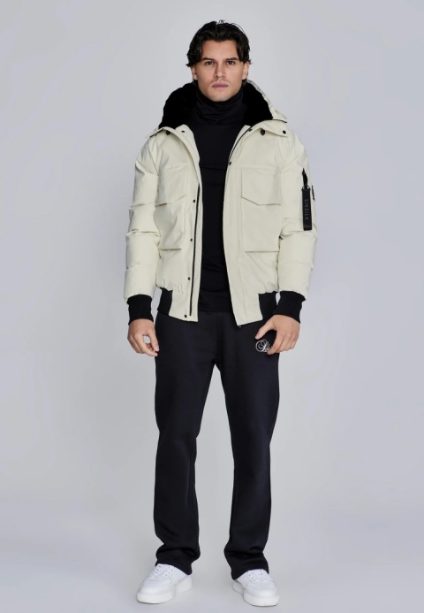 Kurtka Bomber z Kapturem SIK SILK kremowa Kurtka Bomber z Kapturem SIK SILK kremowa