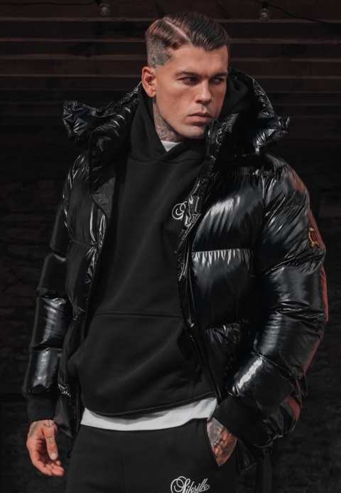 Kurtka Puchowa o Wysokim Połysku SikSilk czarna Kurtka Puchowa o Wysokim Połysku SikSilk czarna
