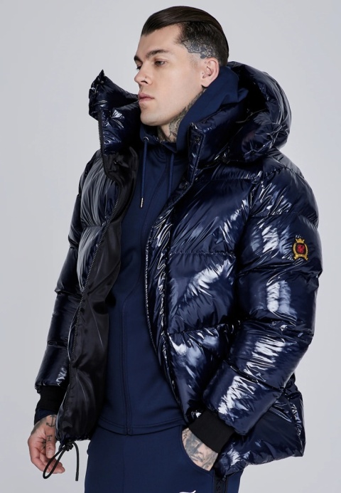 Kurtka Puchowa o Wysokim Połysku SikSilk granatowa Kurtka Puchowa o Wysokim Połysku SikSilk granatowa