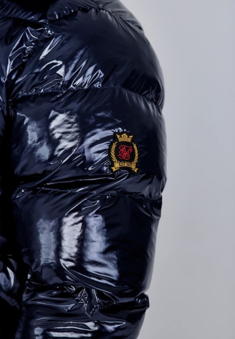 Kurtka Puchowa o Wysokim Połysku SikSilk granatowa Kurtka Puchowa o Wysokim Połysku SikSilk granatowa