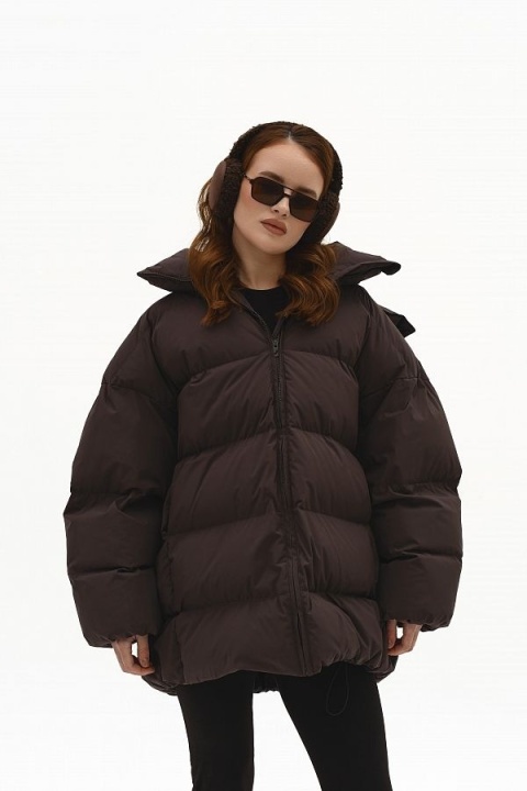 Kurtka puchowa oversize czekoladowa MBOCHAROVA