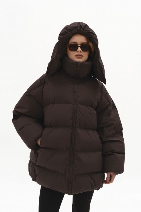 Kurtka puchowa oversize czekoladowa MBOCHAROVA
