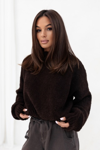 SWETER LILA CZEKOLADOWY