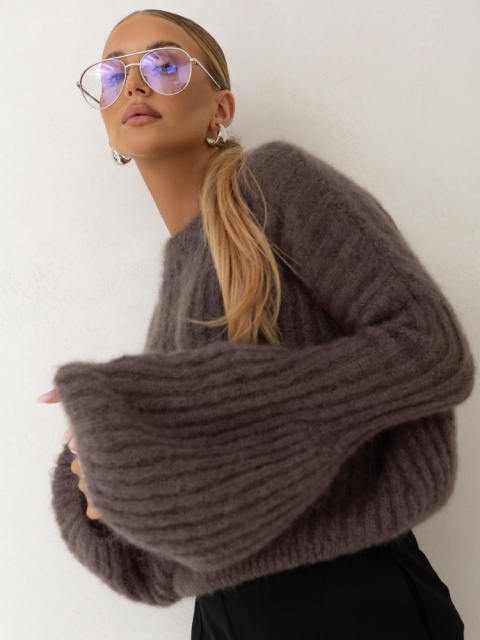 SWETER PUSIA PREMIUM jasny czekoladowy