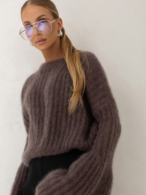 SWETER PUSIA PREMIUM jasny czekoladowy