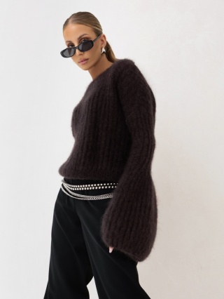 SWETER PUSIA PREMIUM ciemny czekoladowy