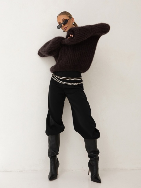 SWETER PUSIA PREMIUM ciemny czekoladowy