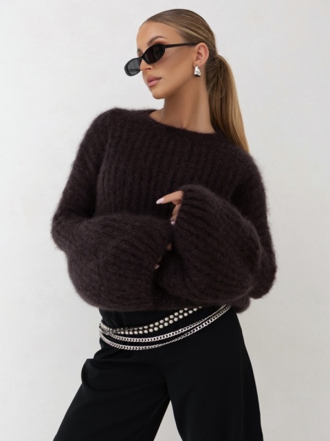 SWETER PUSIA PREMIUM ciemny czekoladowy