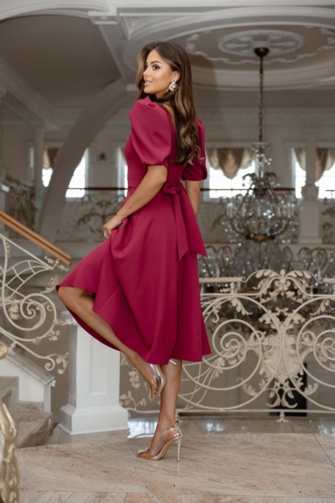 Sukienka Sheila midi bordowa Lacoria